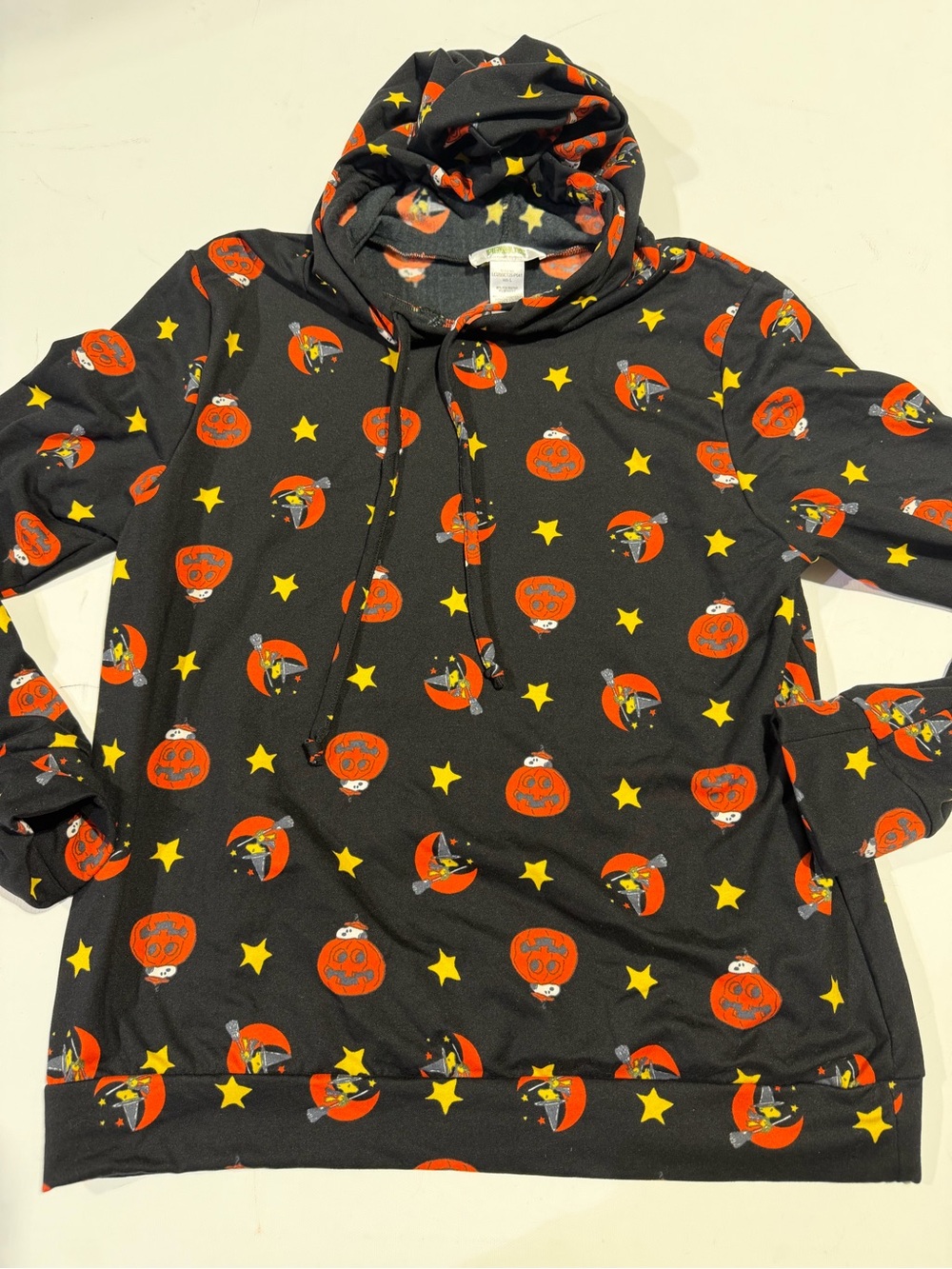 Kids Black Halloween peanuts Pumpkin Hoodie Top